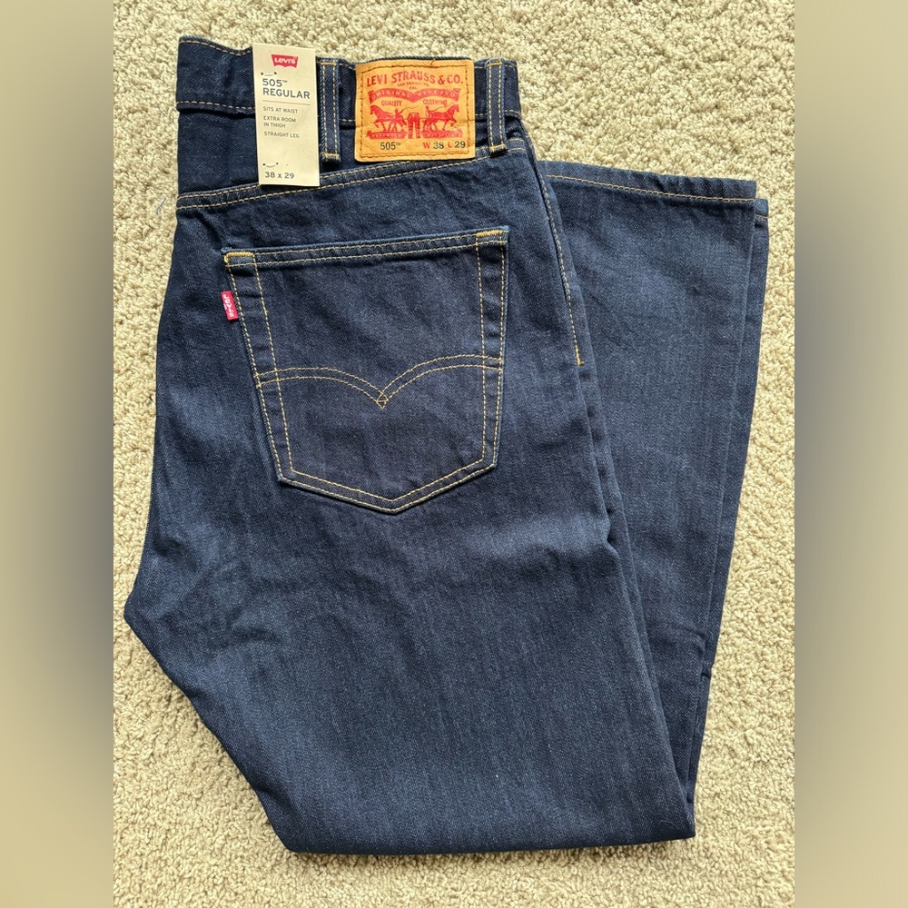 Levi’s 505 Regular Fit Mens Jeans (38x29) Reg $69.50